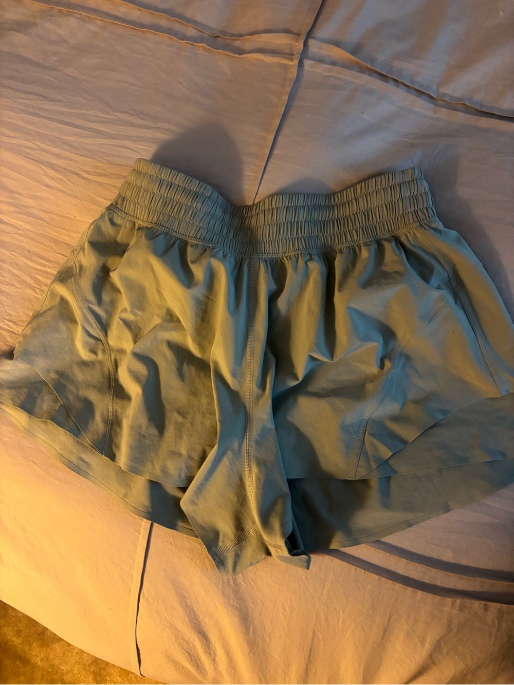 lululemon athletica Light Blue Women’s Athletic Shorts with Smocked Waistband